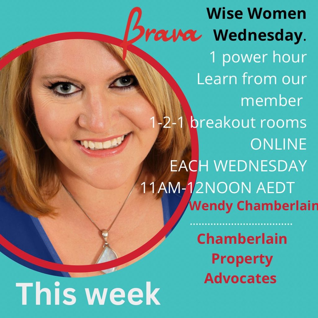 Brava Wise Women Wednesday marketing image featuring Wendy Chamberlain.